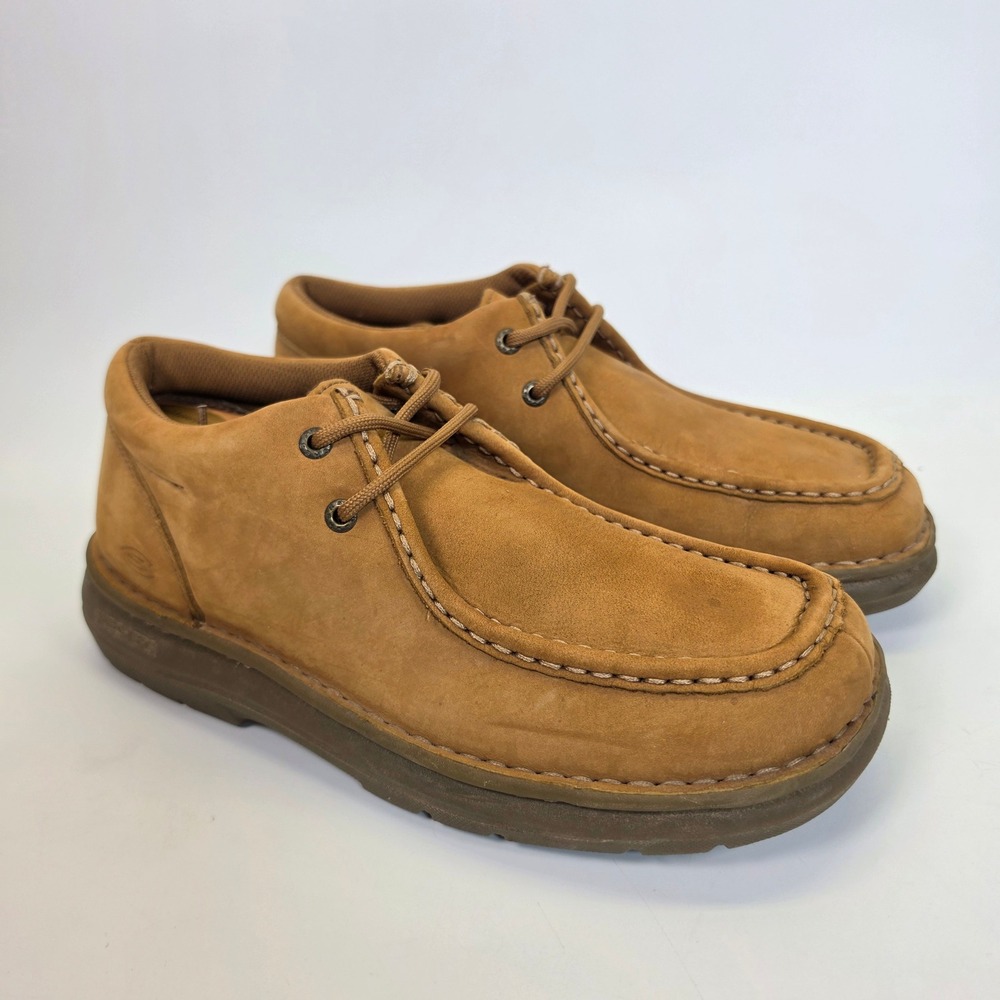 Y2K Skechers Comfort Construction Shoes Men's 10 Brown Suede Moc Toe Casual